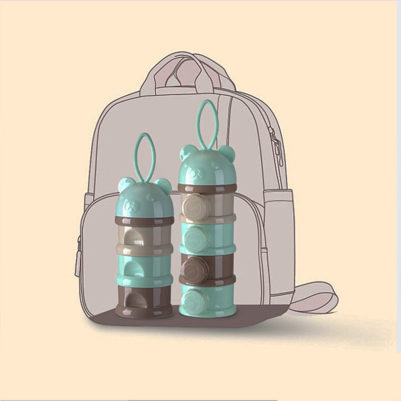 Layered milk powder compartment