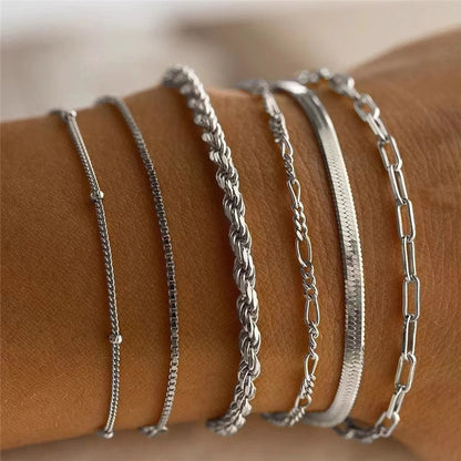 Layered Multi Chain Bohemian Bracelet Set