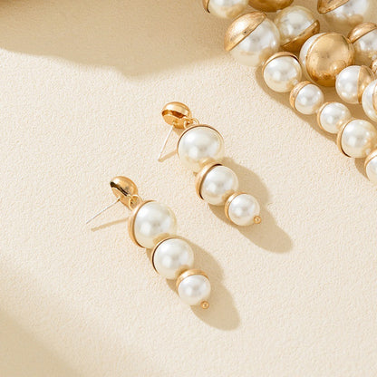 Layered Pearl Necklace Set with Magnetic Clasp