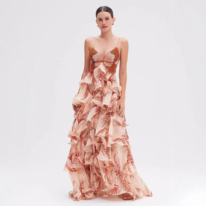 Layered Ruffle Butterfly Dress