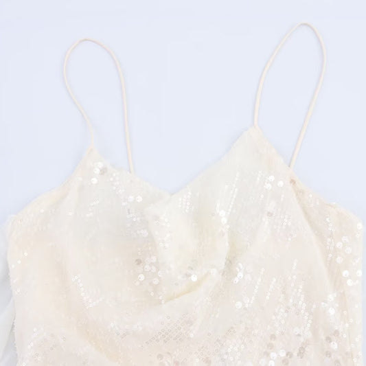 Layered Sequin Slip Dress