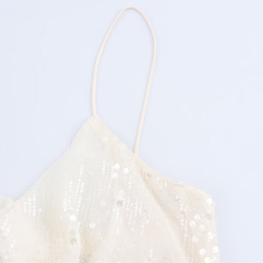 Layered Sequin Slip Dress