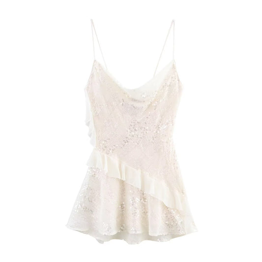 Layered Sequin Slip Dress