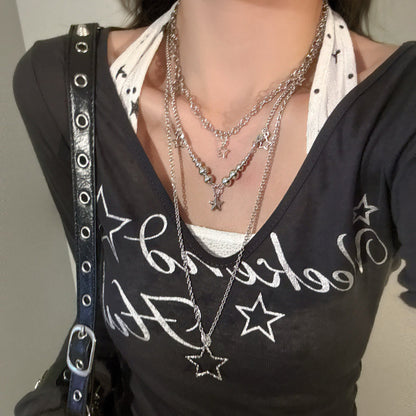 Layered Star Pendant Necklace