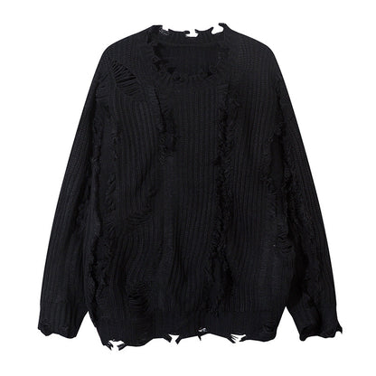 Lazy Hollowed-Out Graffiti Knit Sweater