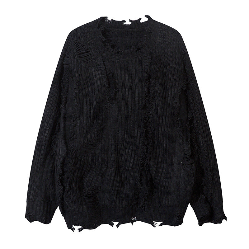Lazy Hollowed-Out Graffiti Knit Sweater