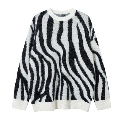 Lazy Hollowed-Out Graffiti Knit Sweater