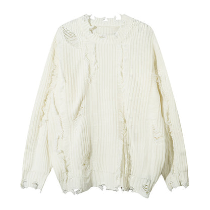 Lazy Hollowed-Out Graffiti Knit Sweater