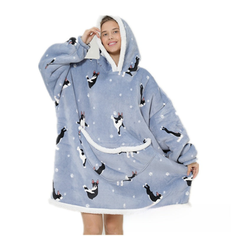 Lazy Man TV Hooded Sweatshirt Blanket