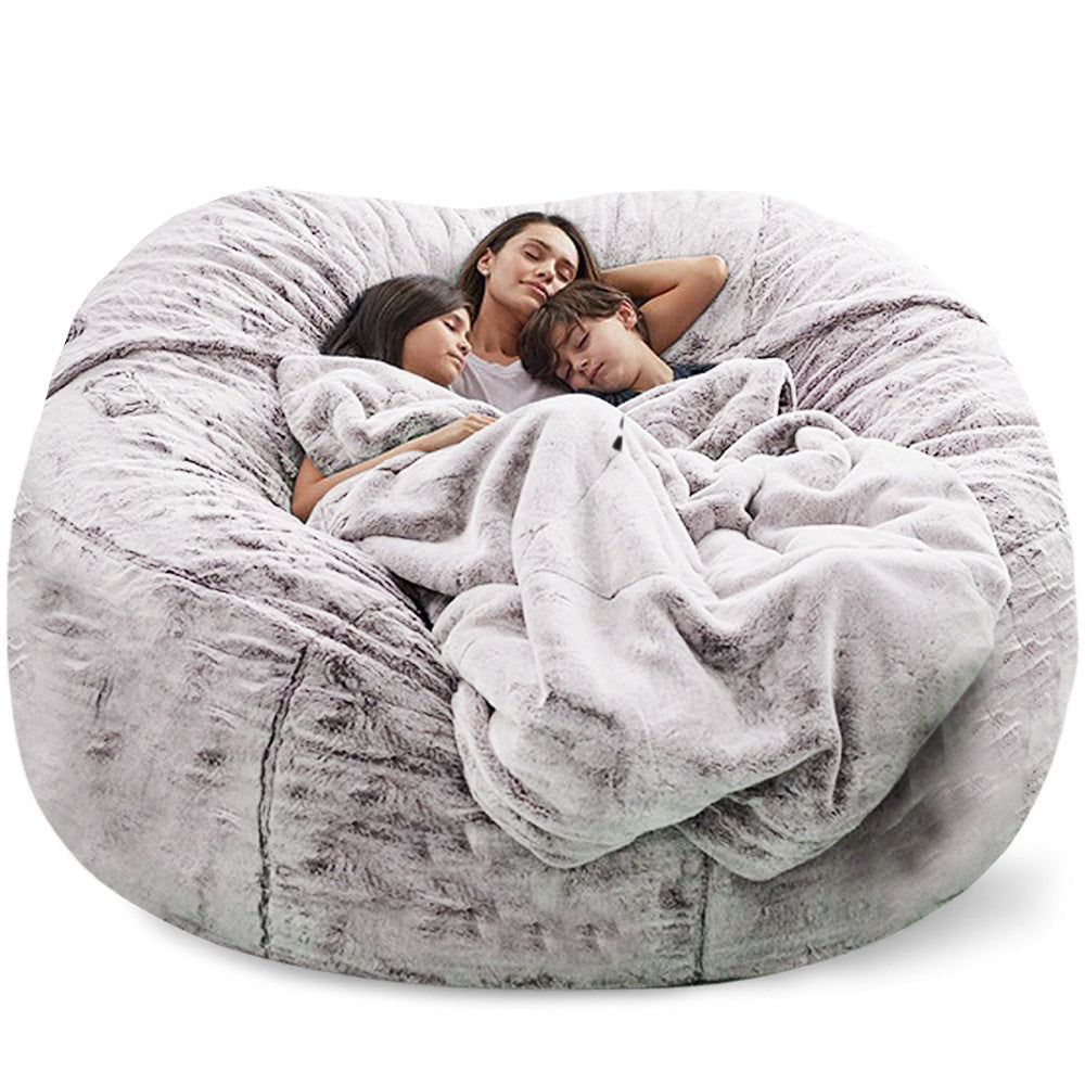 Lazy sofa fluffy plush super giant soybean bag