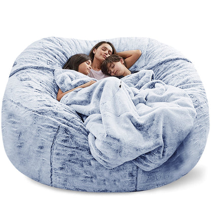 Lazy sofa fluffy plush super giant soybean bag