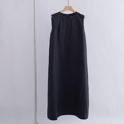 Lazy Style Polka Dot Cotton Linen Dress