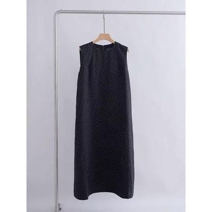 Lazy Style Polka Dot Cotton Linen Dress