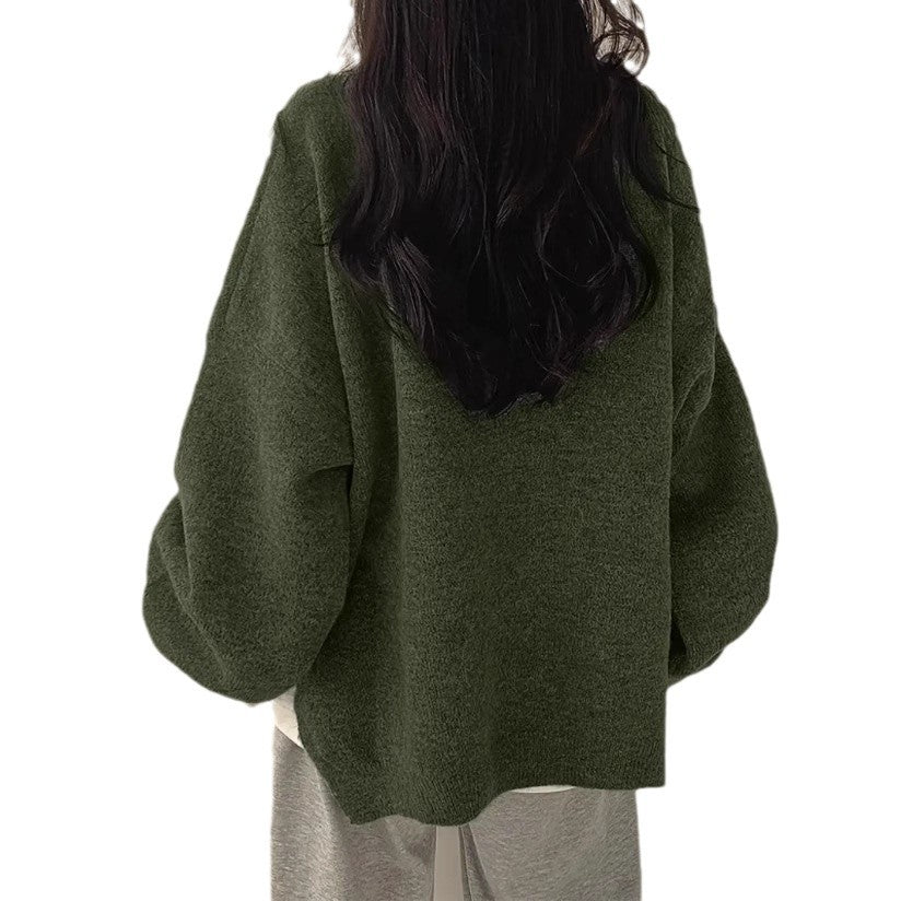 Lazy Style Retro Wool Blend Pullover Sweater