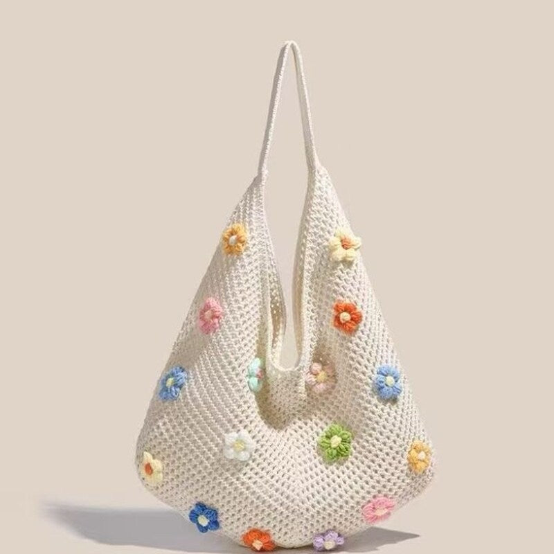 Lazy Style Woven Cotton Tote Bag for Women