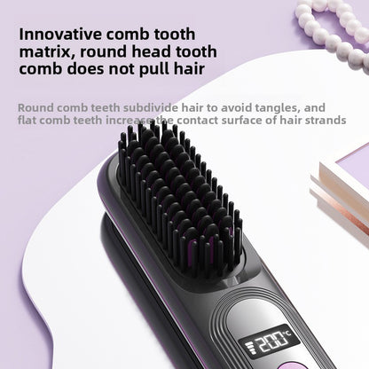 LCD Digital Hair Straightener Comb with Curling Function