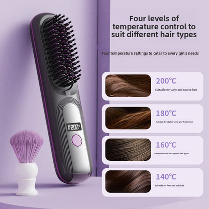 LCD Digital Hair Straightener Comb with Curling Function