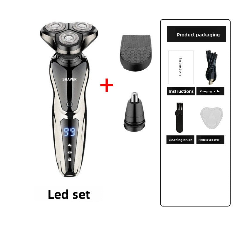 LCD Display Electric Shaver Three-in-One Set