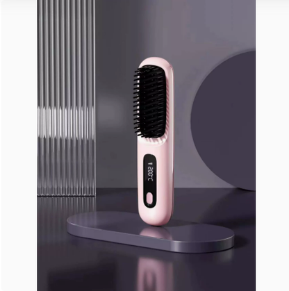 LCD Display USB Rechargeable Ceramic Hair Straightener Comb