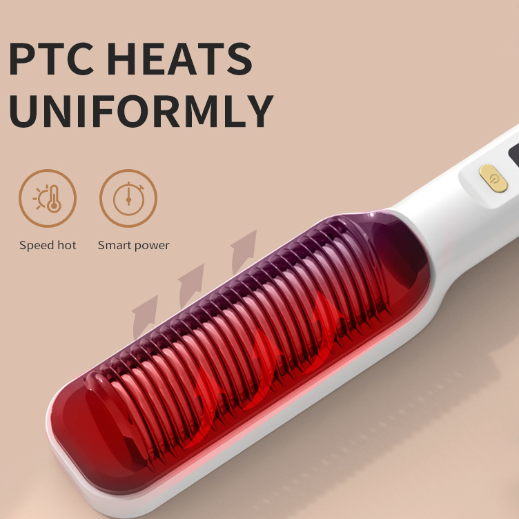 LCD Hair Straightening Comb with Negative Ion Technology