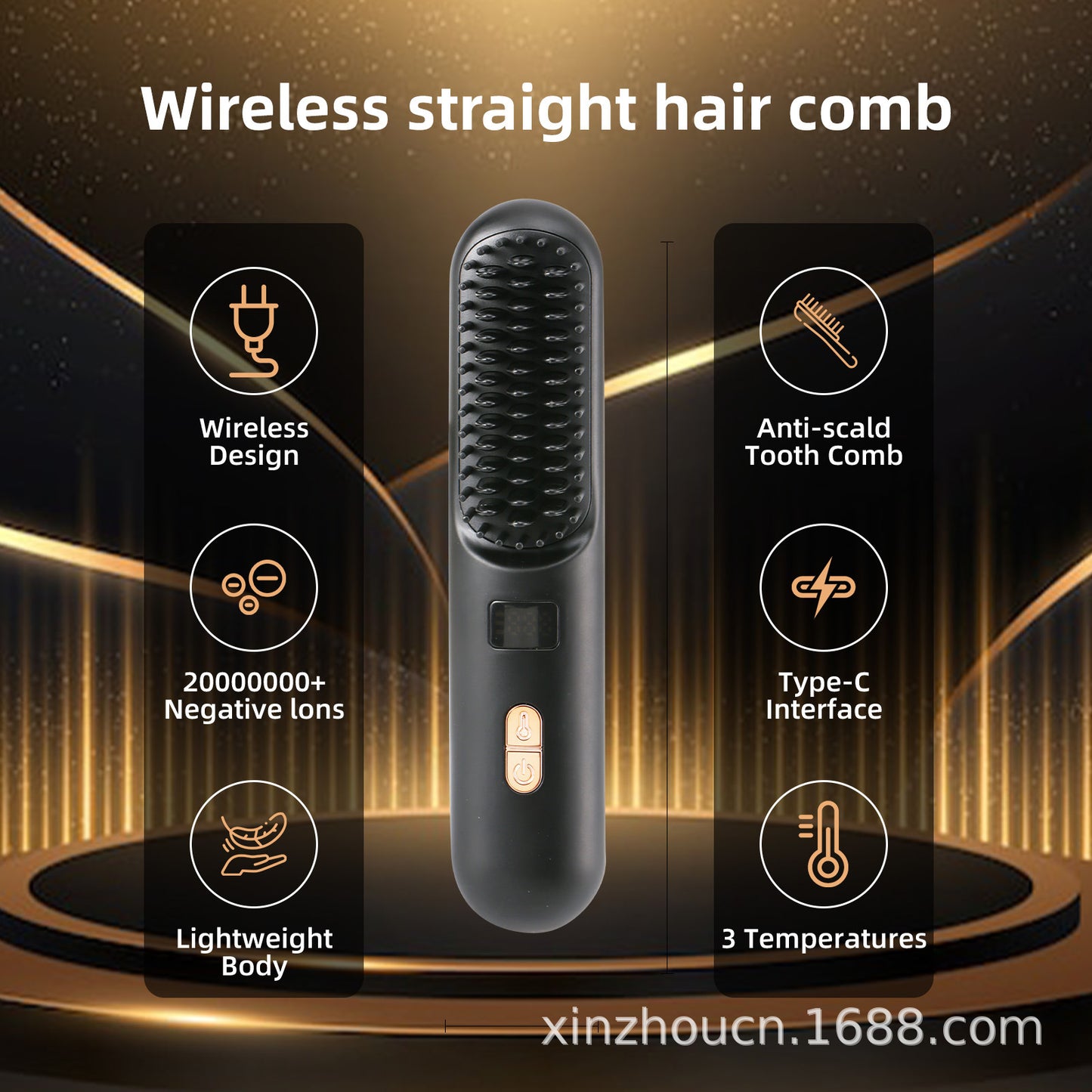 LCD USB Rechargeable Hair Straightener