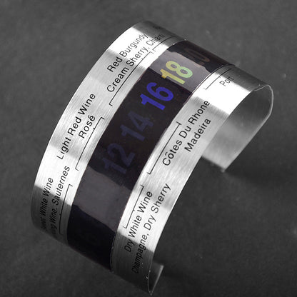 LCD wine thermometer with temperature sensitive color changing display