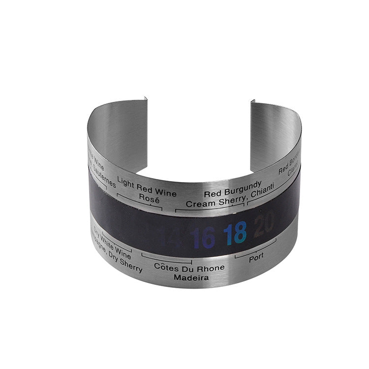 LCD wine thermometer with temperature sensitive color changing display