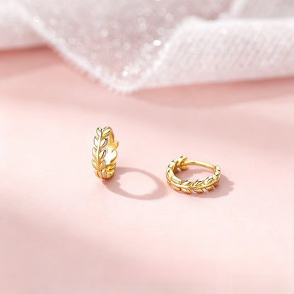 Leaf and wheat ear earrings