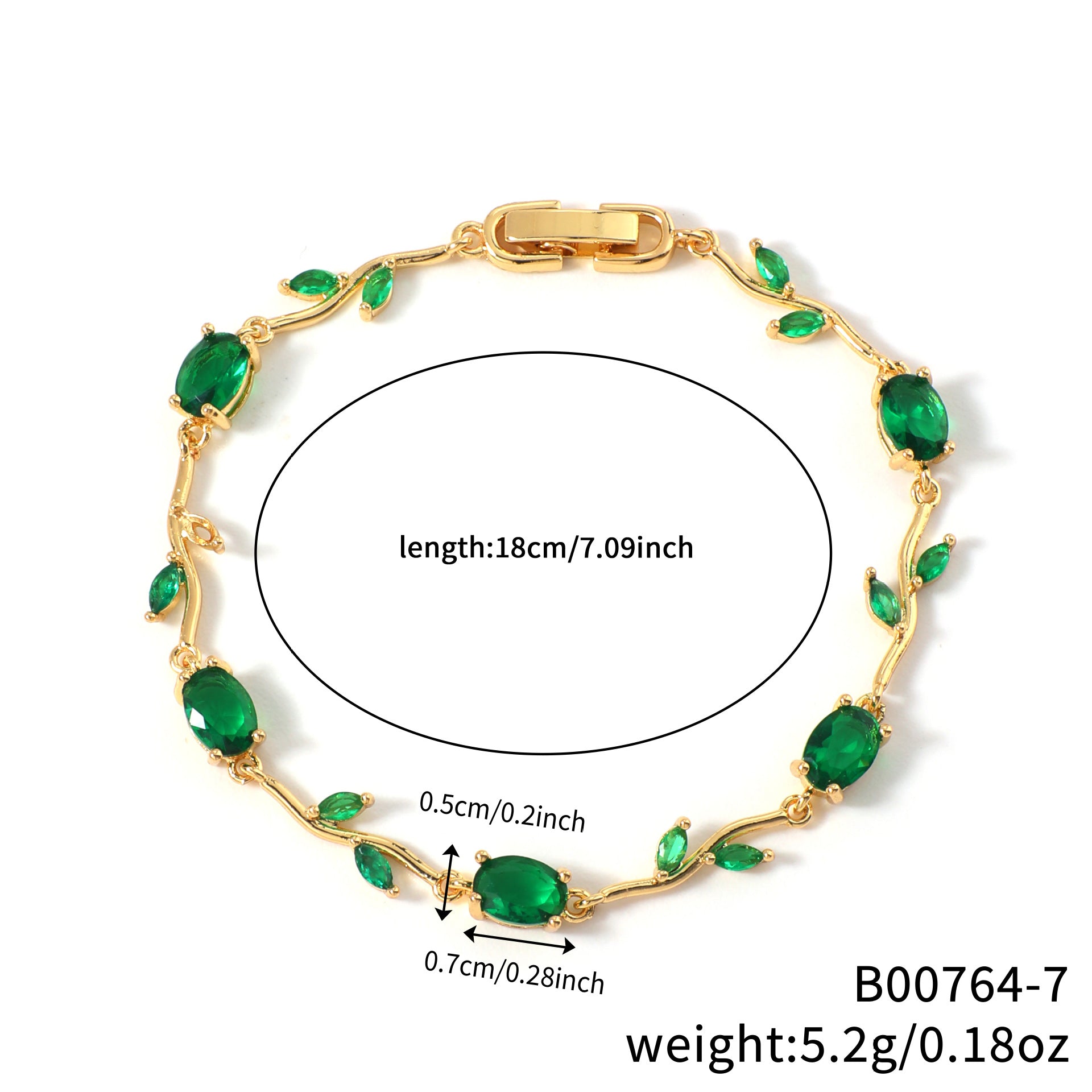 Leaf Geometric Zircon Bracelet