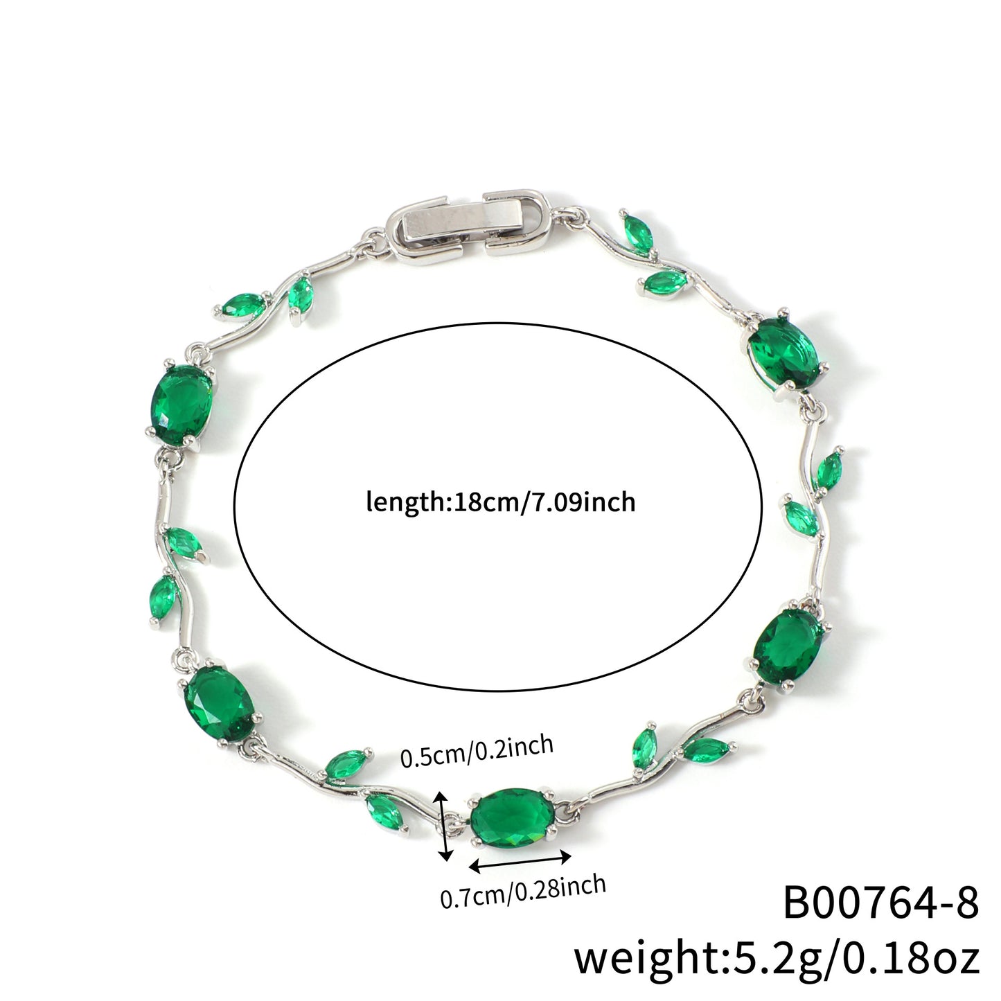 Leaf Geometric Zircon Bracelet