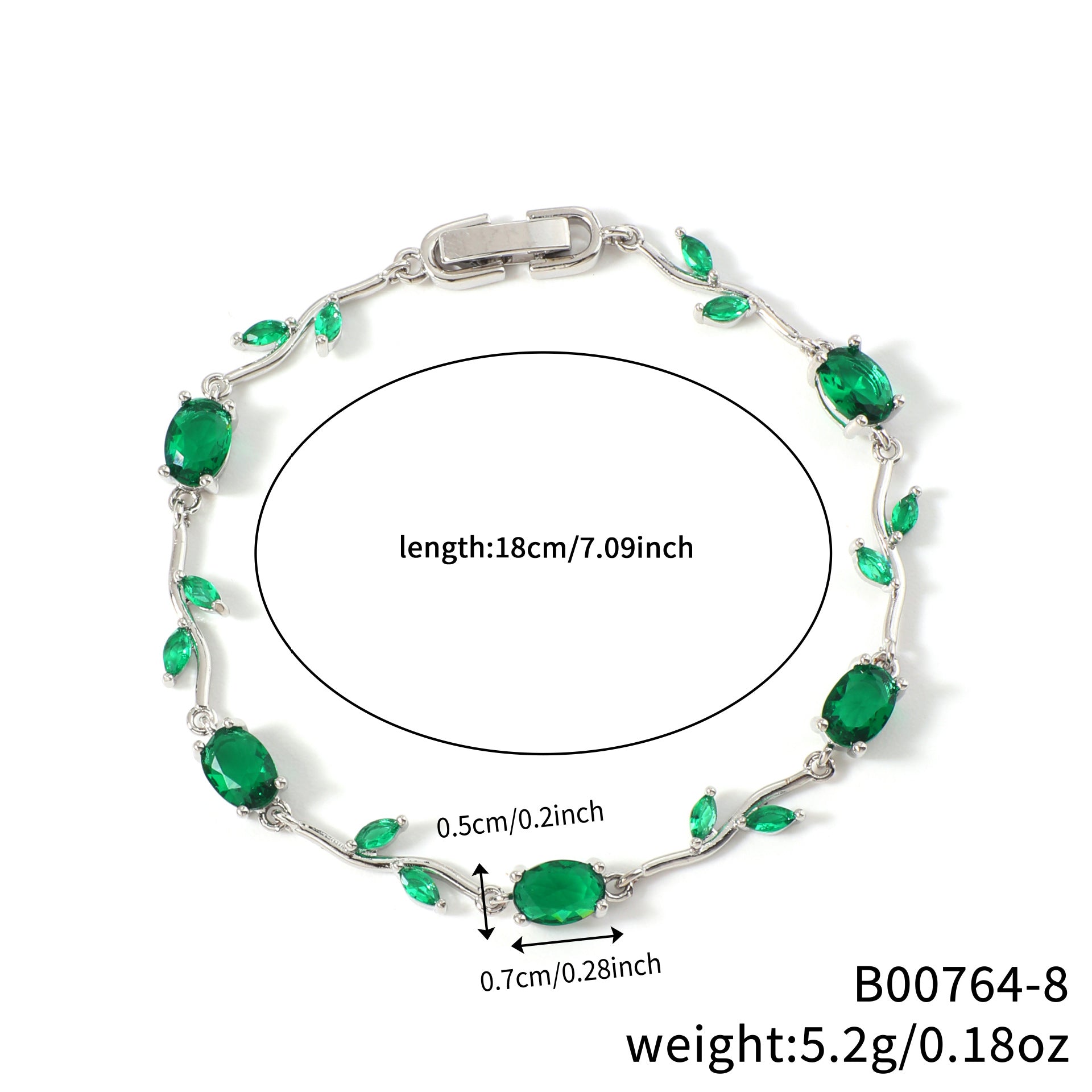 Leaf Geometric Zircon Bracelet