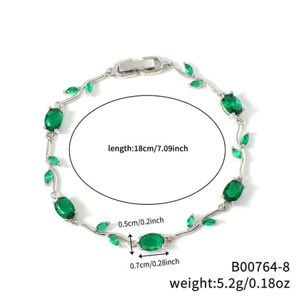 Leaf Geometric Zircon Bracelet