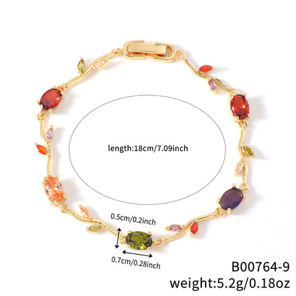 Leaf Geometric Zircon Bracelet