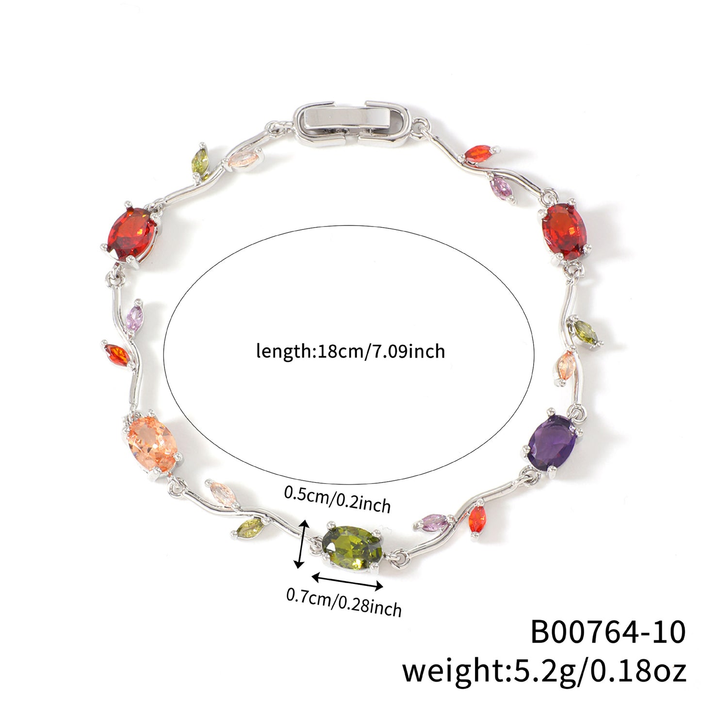 Leaf Geometric Zircon Bracelet