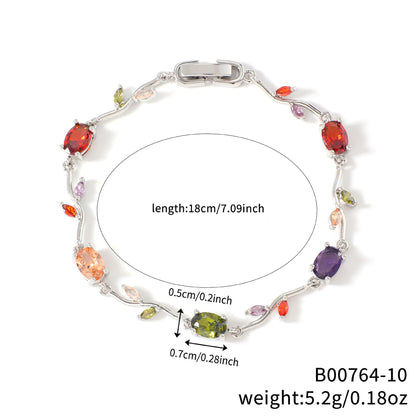 Leaf Geometric Zircon Bracelet