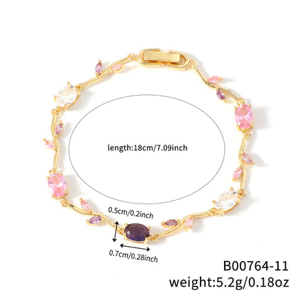 Leaf Geometric Zircon Bracelet