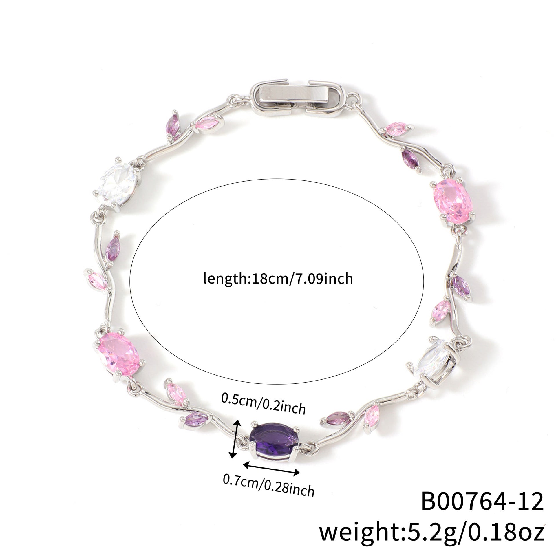 Leaf Geometric Zircon Bracelet