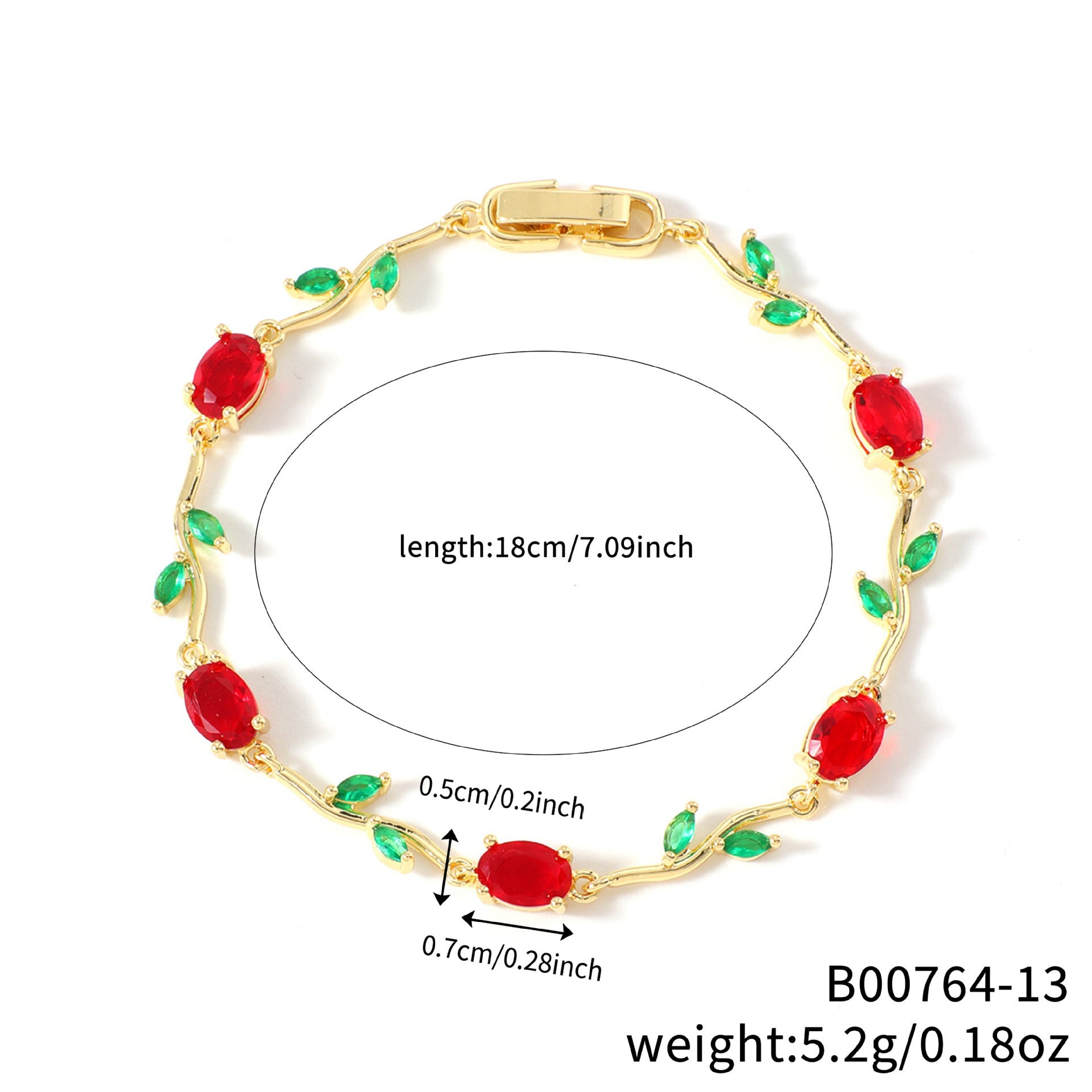 Leaf Geometric Zircon Bracelet