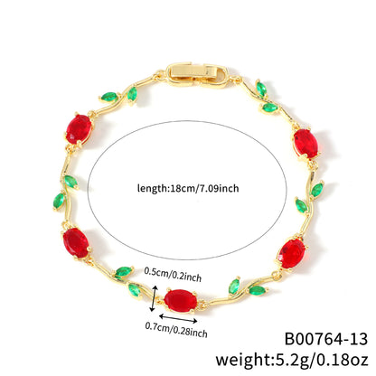 Leaf Geometric Zircon Bracelet