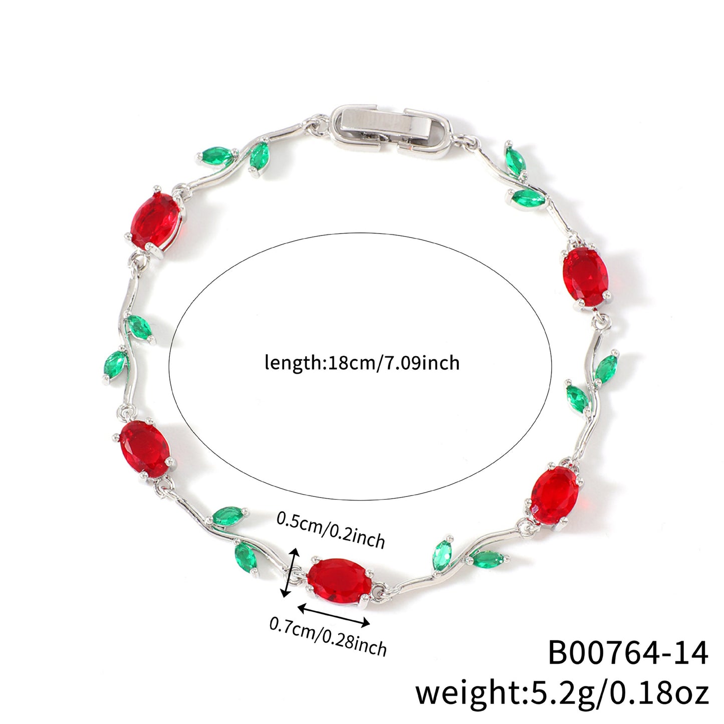 Leaf Geometric Zircon Bracelet