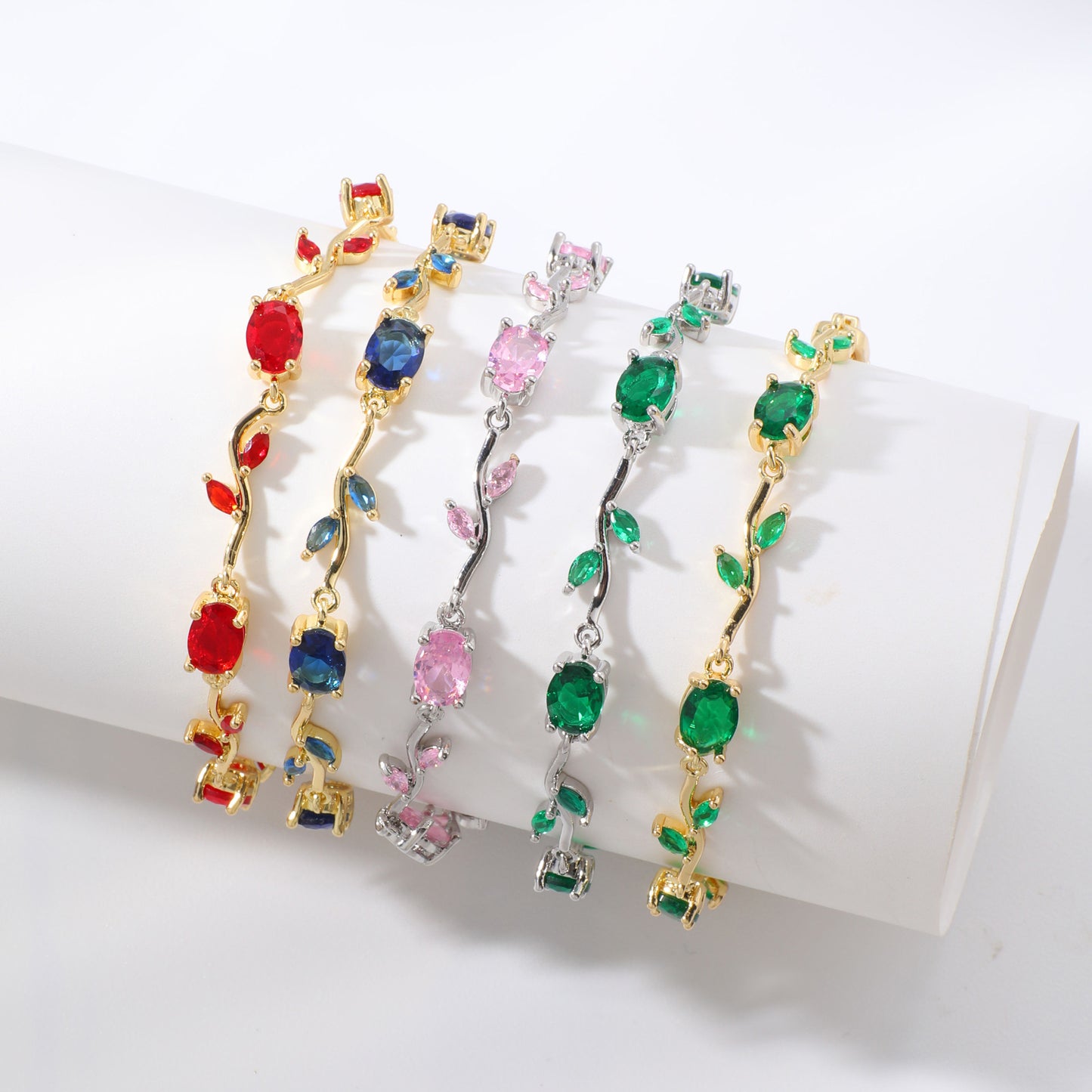 Leaf Geometric Zircon Bracelet