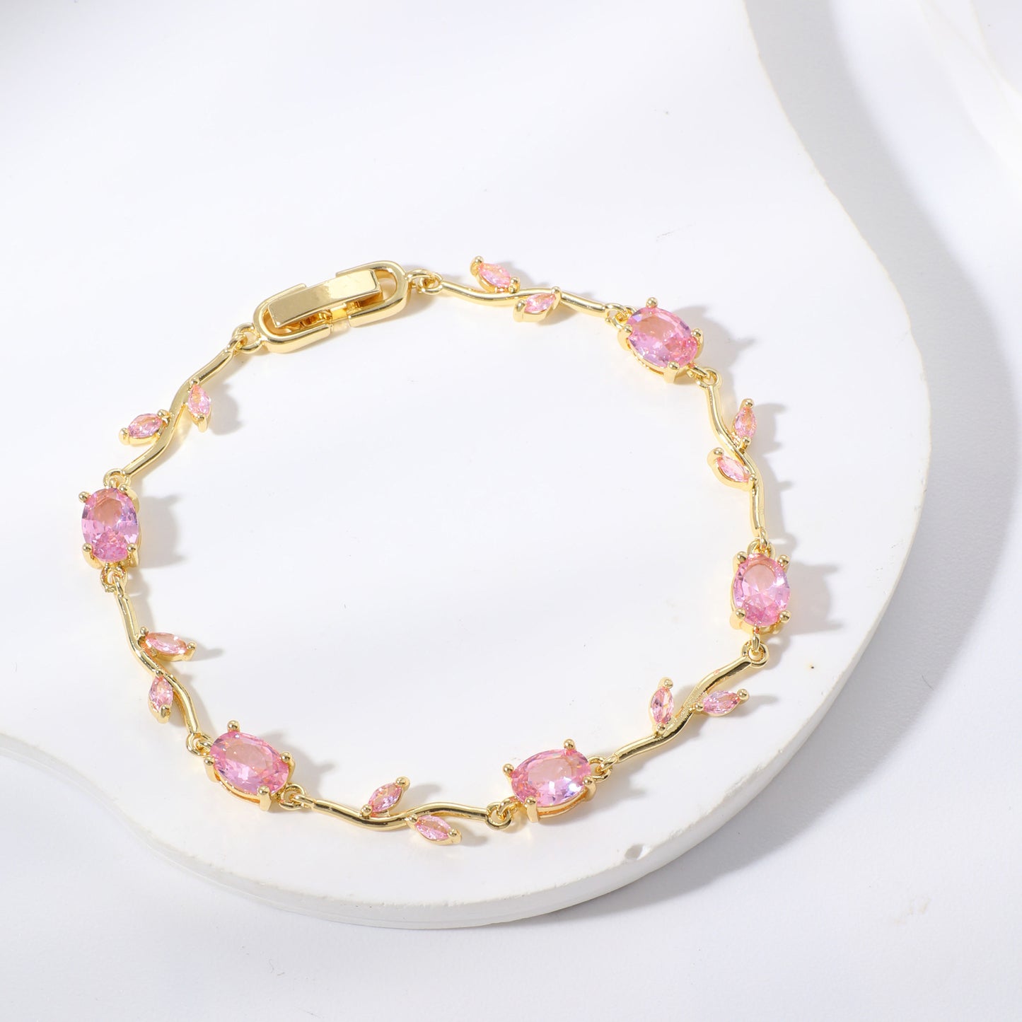 Leaf Geometric Zircon Bracelet