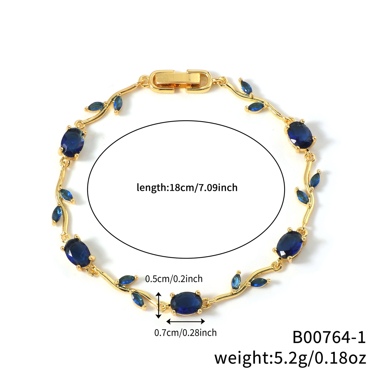 Leaf Geometric Zircon Bracelet