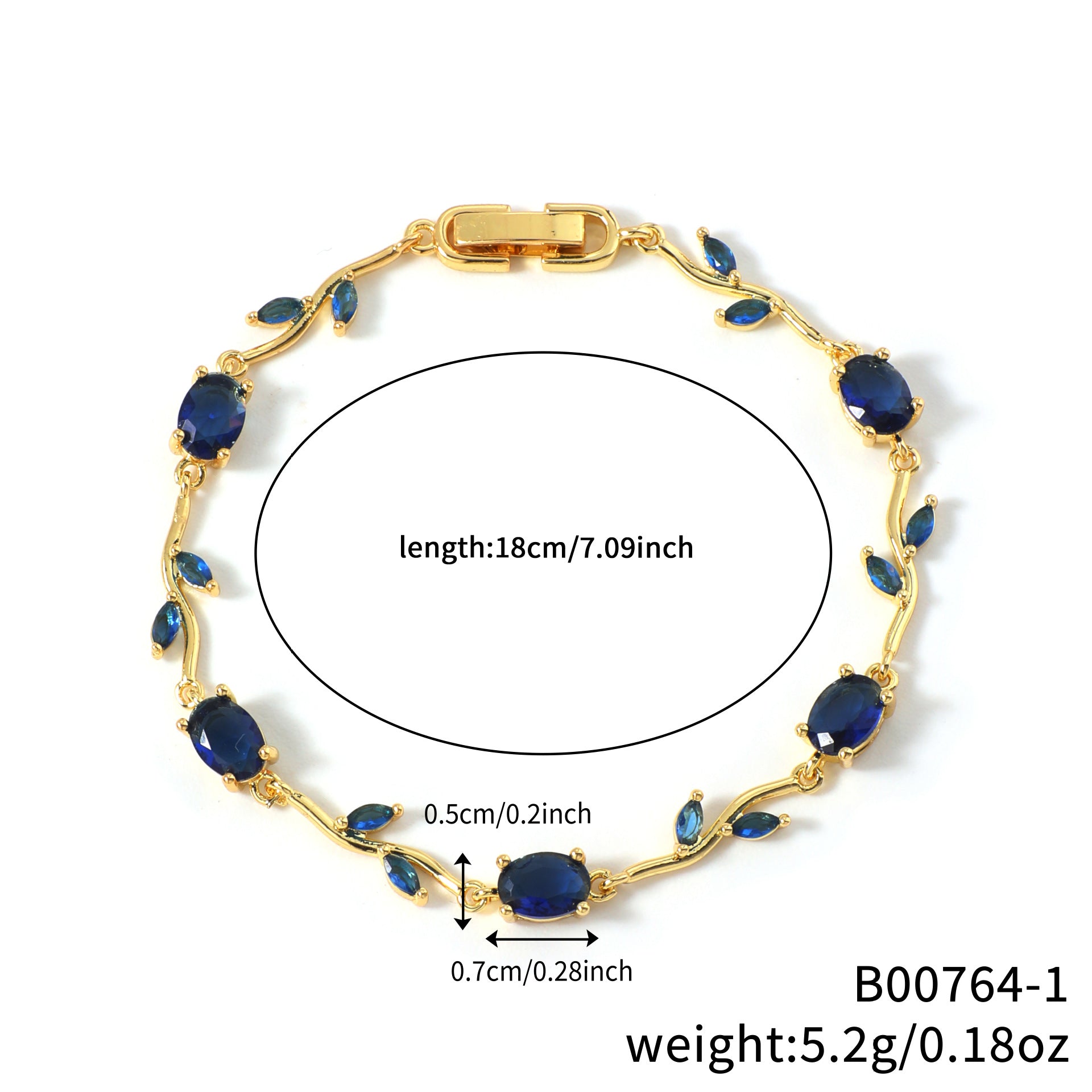 Leaf Geometric Zircon Bracelet
