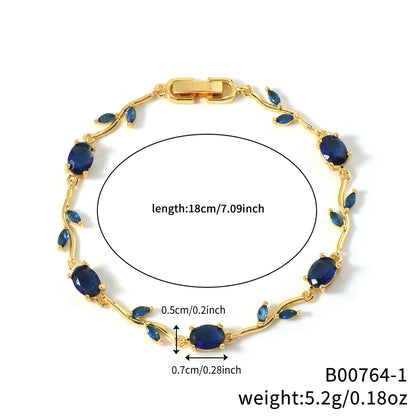Leaf Geometric Zircon Bracelet
