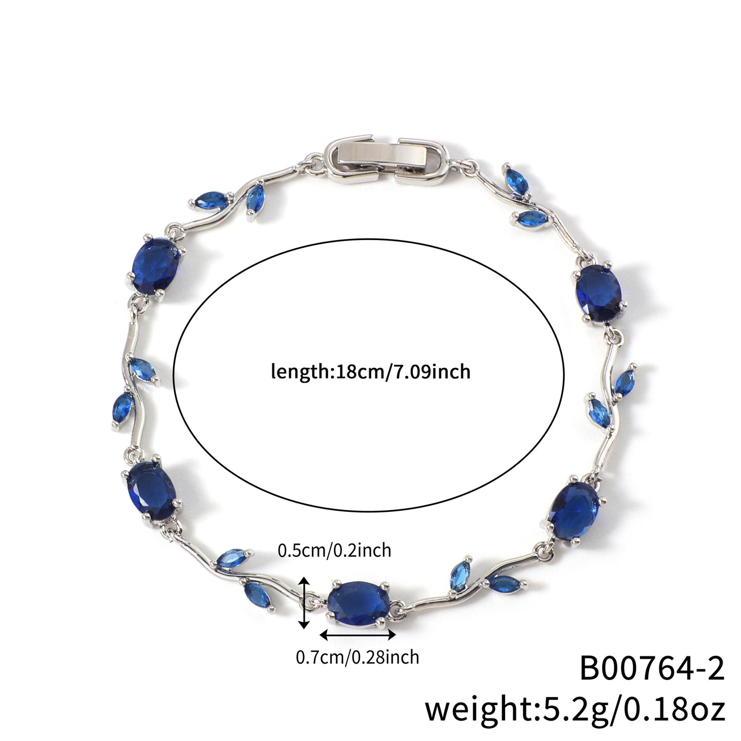 Leaf Geometric Zircon Bracelet
