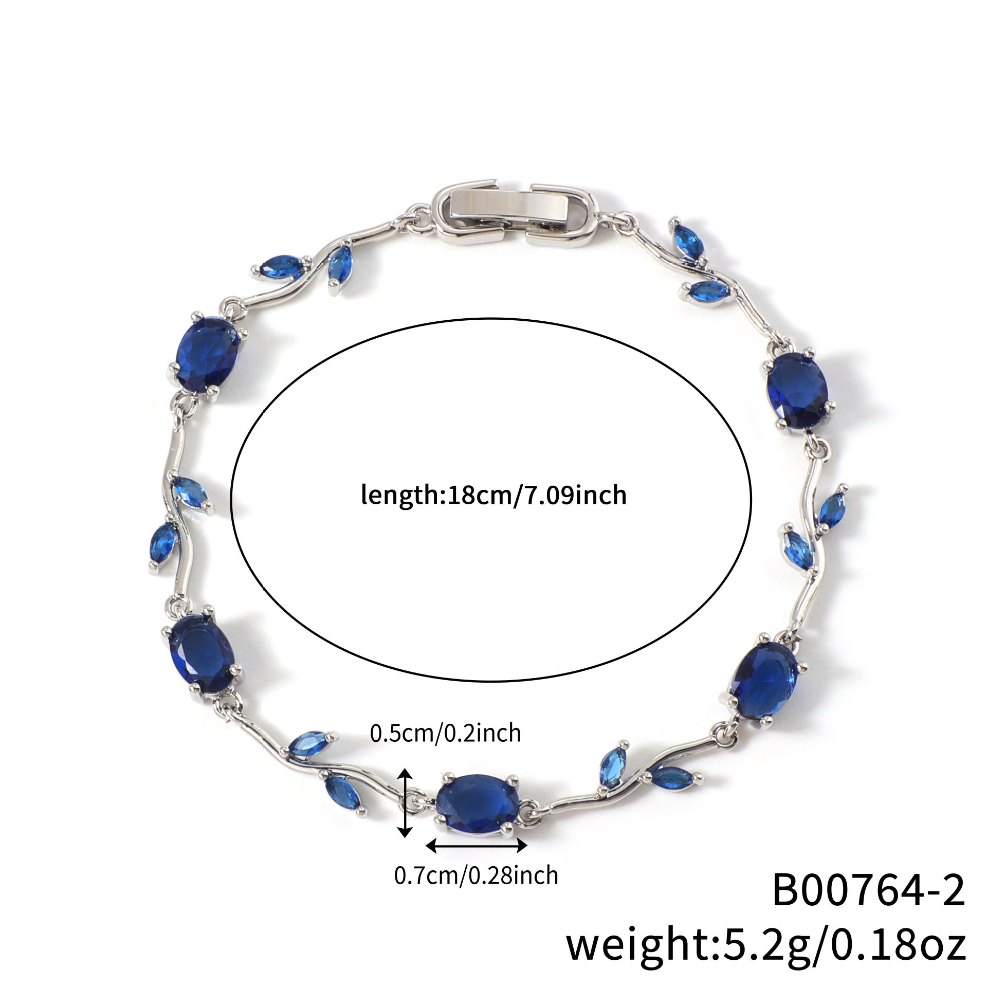 Leaf Geometric Zircon Bracelet