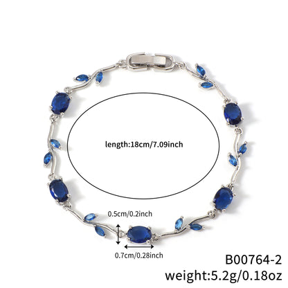 Leaf Geometric Zircon Bracelet