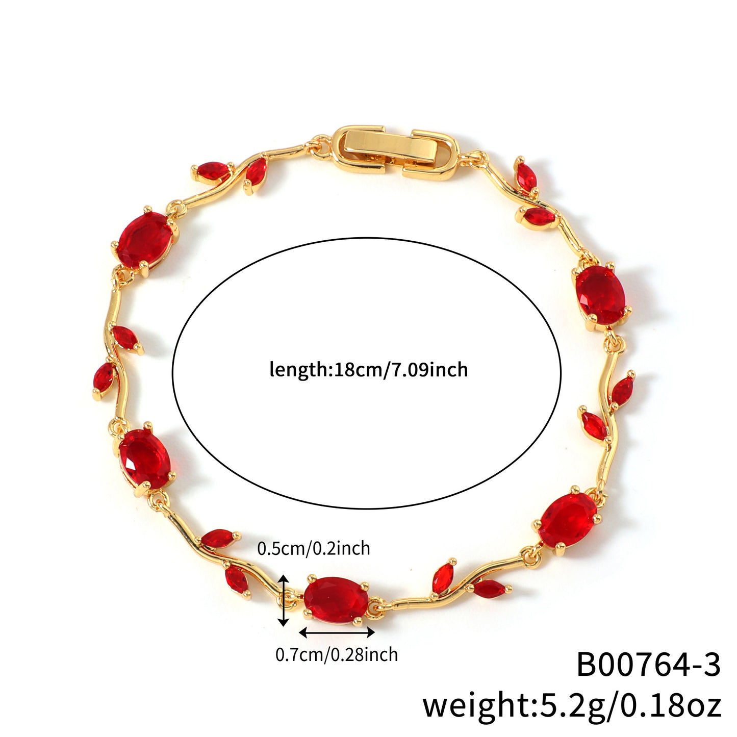 Leaf Geometric Zircon Bracelet