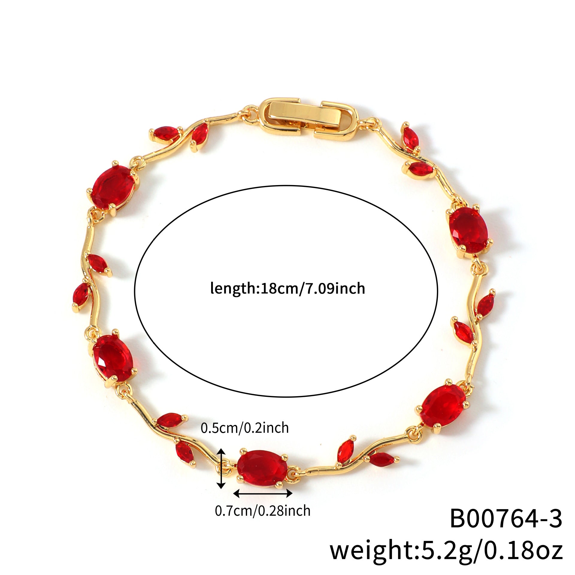 Leaf Geometric Zircon Bracelet